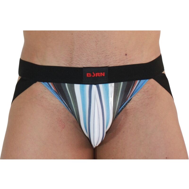 BURN – 009 Herren-Jockstrap, Mehrfarbig/Schwarz, Größe S