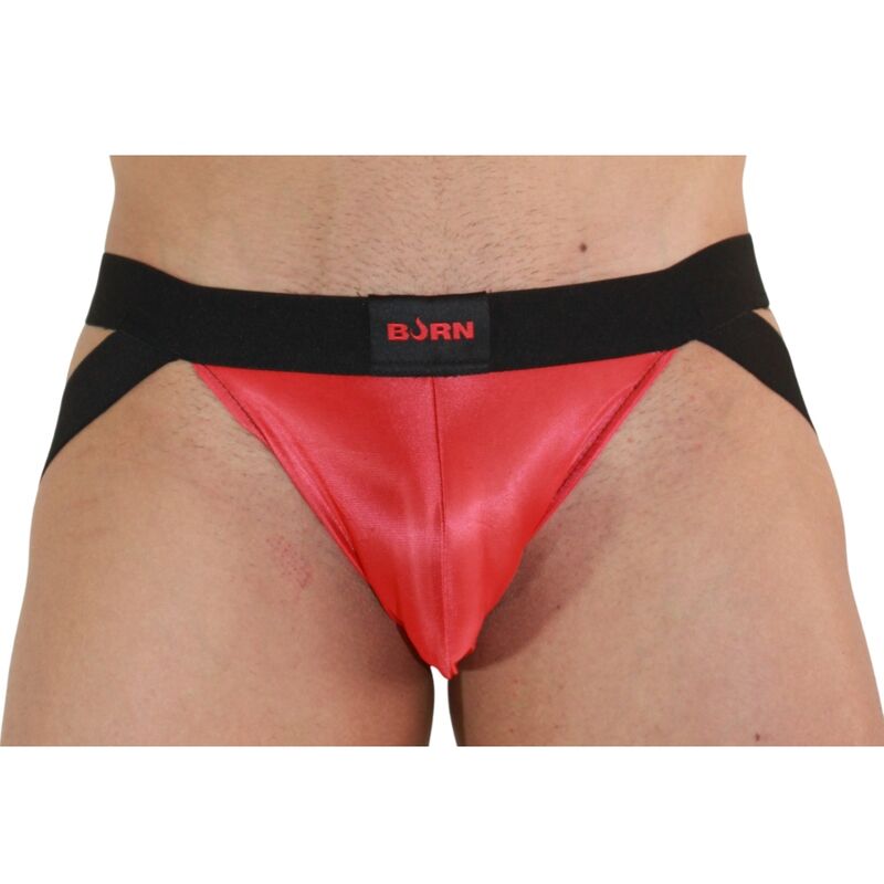 BURN – 010 Herren-Jockstrap, Rot/Schwarz, Größe S