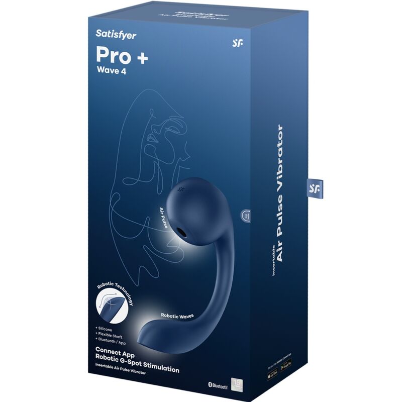 SATISFYER - Pro+ Wave 4 G-Spot & Air Pulse Stimulator - Kostenlose App Dunkelblau