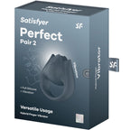 SATISFYER - PERFECT PAIR 2 MULTIVIBRATOR 2 IN 1 PENISRING UND FINGERSTIMULATOR GRAU