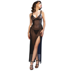 CHILIROSE – CR 4723 Langes Babydoll & Tanga Schwarz