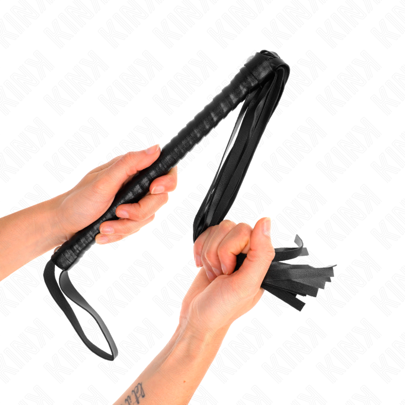 KINK – Peitsche mit schwarzem strukturiertem Griff 48,5 cm
