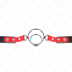 KINK - KNEBEL MIT MEHREREN O-RINGEN 4 / 4,8 CM ROT 38 X 56 CM