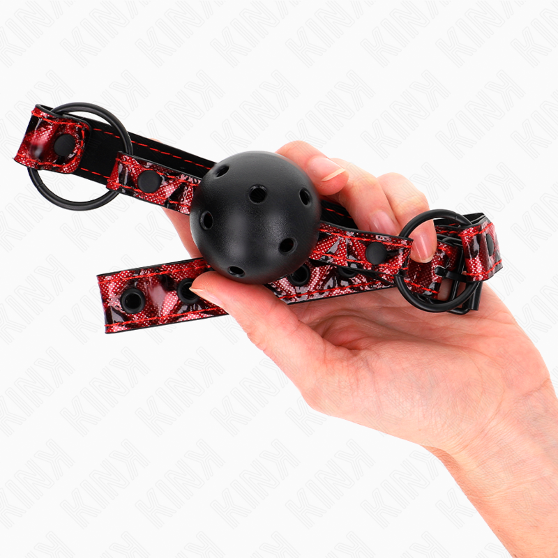 KINK – Rautenmuster Ball 4,5 cm Gag Modell 2 64,5 cm verstellbar 42–60 cm