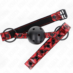 KINK – Rautenmuster Ball 4,5 cm Gag Modell 2 64,5 cm verstellbar 42–60 cm