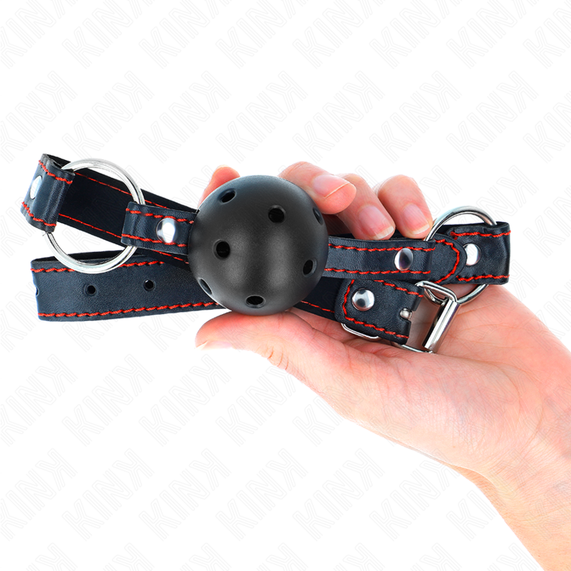 KINK – Hohlharter schwarzer Ballknebel Modell 2 65 x 2,5 cm