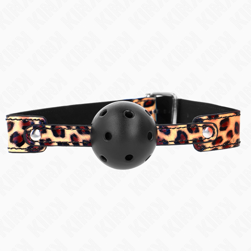 KINK – Leopard atmungsaktiver Ball 4,5 cm Gag 65 x 2,5 cm