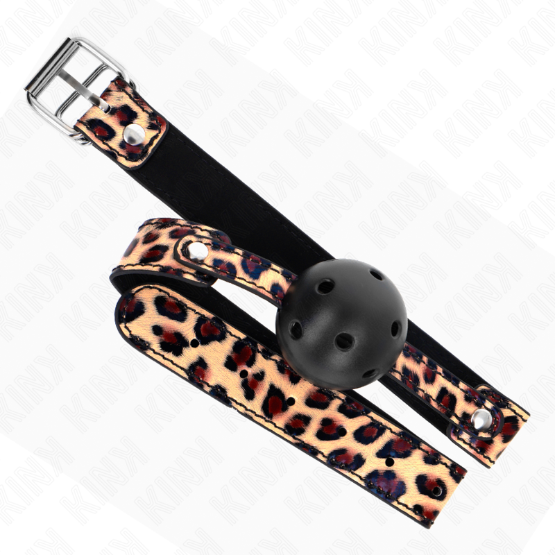 KINK – Leopard atmungsaktiver Ball 4,5 cm Gag 65 x 2,5 cm