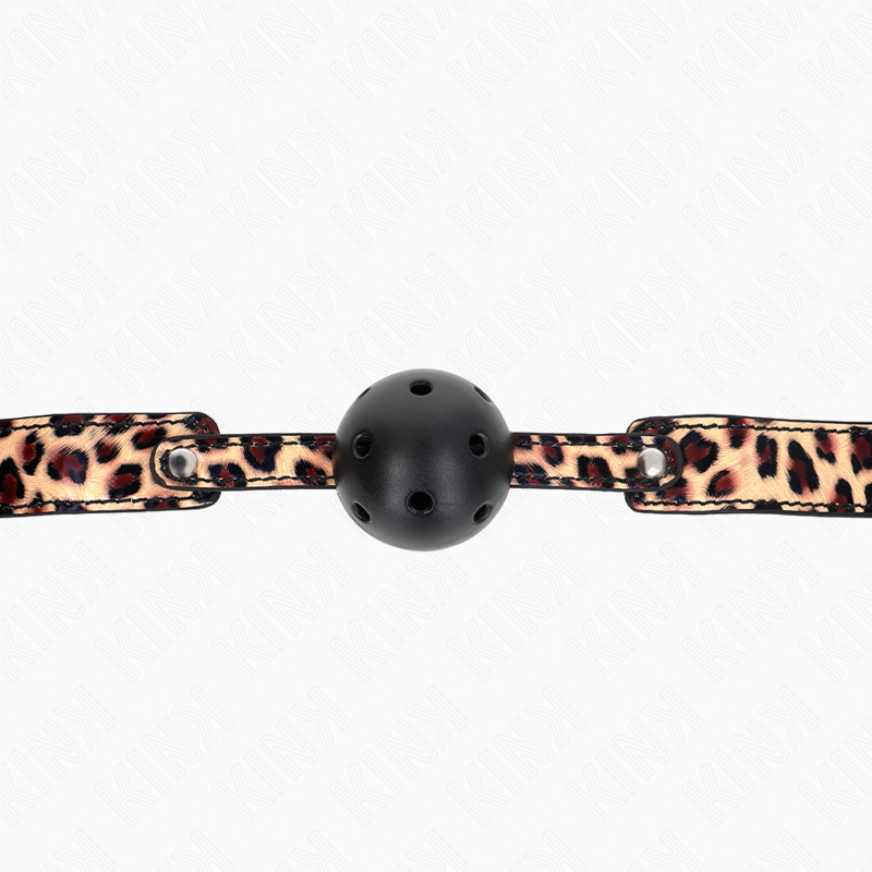 KINK – Leopard atmungsaktiver Ball 4,5 cm Gag 65 x 2,5 cm