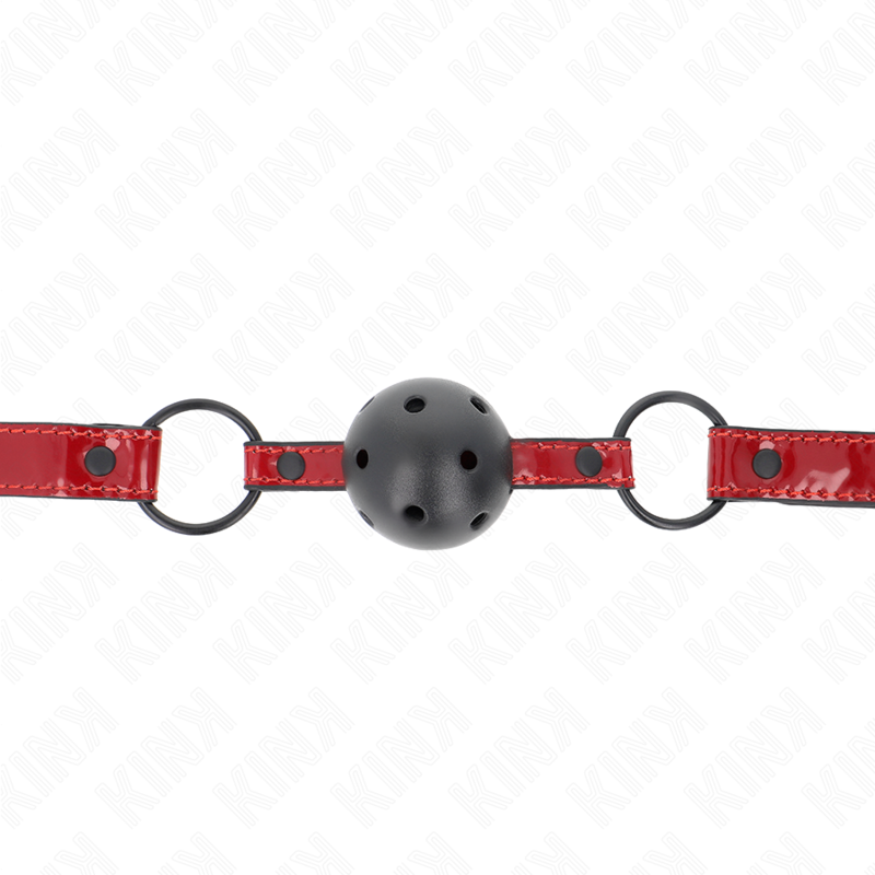 KINK – Glänzender Kunstlederball 4,5 cm Knebel 63,5 x 2 cm verstellbar 41–59 cm