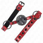 KINK – Glänzender Kunstlederball 4,5 cm Knebel 63,5 x 2 cm verstellbar 41–59 cm