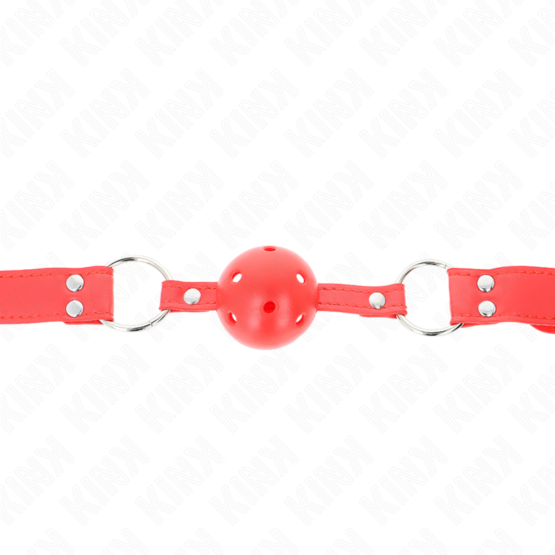 KINK – Kompletter roter Hohlballknebel 62 x 2 cm