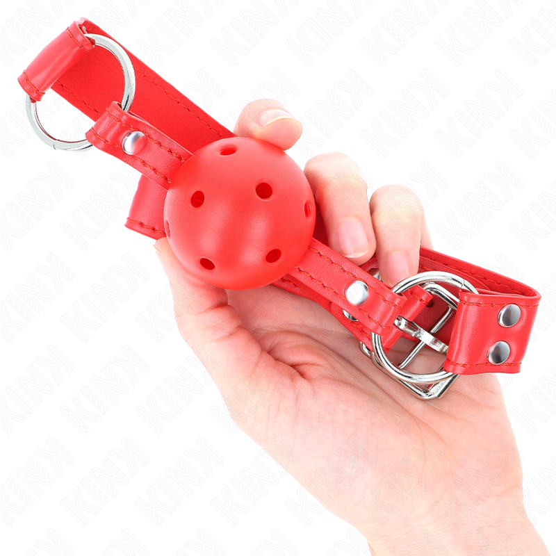 KINK – Kompletter roter Hohlballknebel 62 x 2 cm