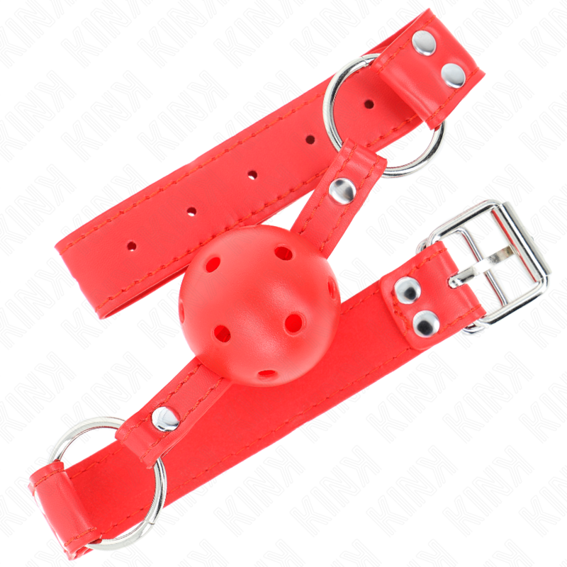 KINK – Kompletter roter Hohlballknebel 62 x 2 cm