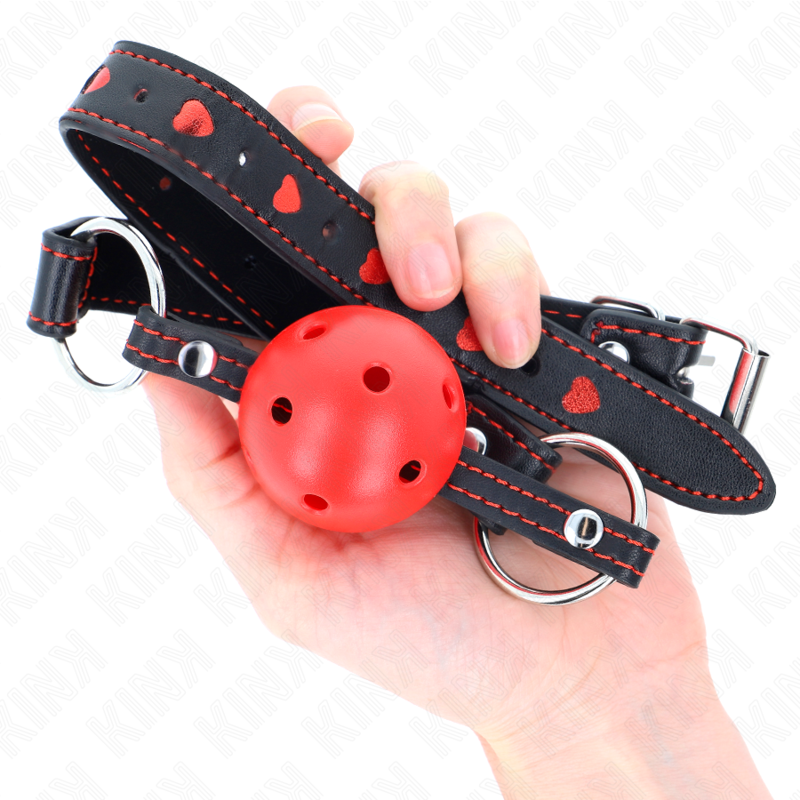 KINK – Hohlharter roter Ballknebel Modell 2 65 x 2,5 cm