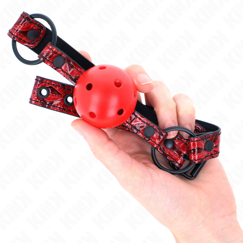 KINK – Rautenmuster Ball 4,5 cm Gag Modell 1 64,5 cm verstellbar 42–60 cm