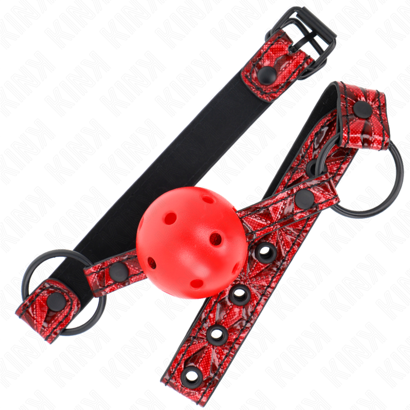 KINK – Rautenmuster Ball 4,5 cm Gag Modell 1 64,5 cm verstellbar 42–60 cm