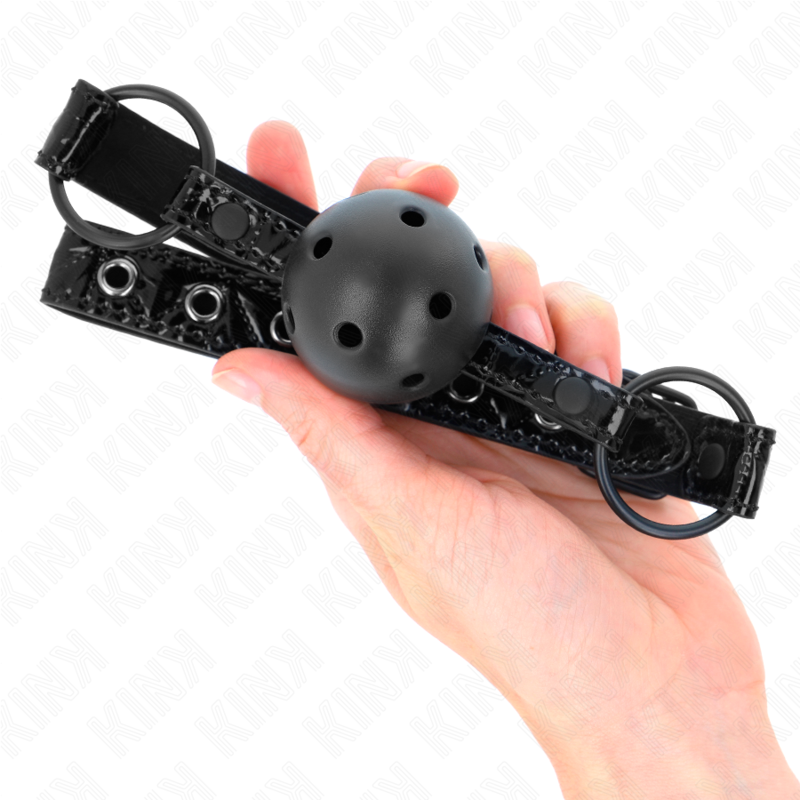 KINK – Rautenmuster Ball 4,5 cm Gag Modell 3 64,5 cm verstellbar 42–60 cm