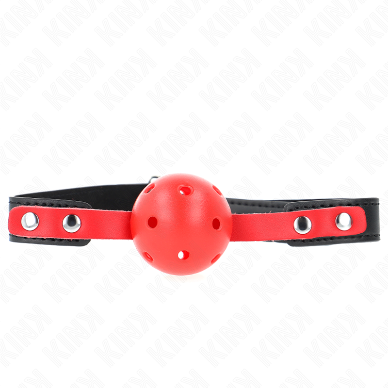 KINK – Roter Hohlkugel 4 cm Knebel schwarzer Gurt 60 x 2 cm verstellbar 37–52 cm