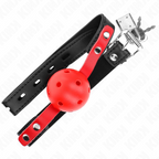 KINK – Roter Hohlkugel 4 cm Knebel schwarzer Gurt 60 x 2 cm verstellbar 37–52 cm