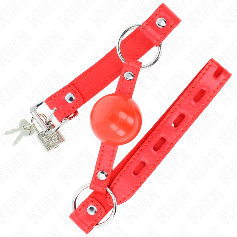 KINK – TPE Ball 4 cm Knebel mit rotem Schloss 60 x 2 cm