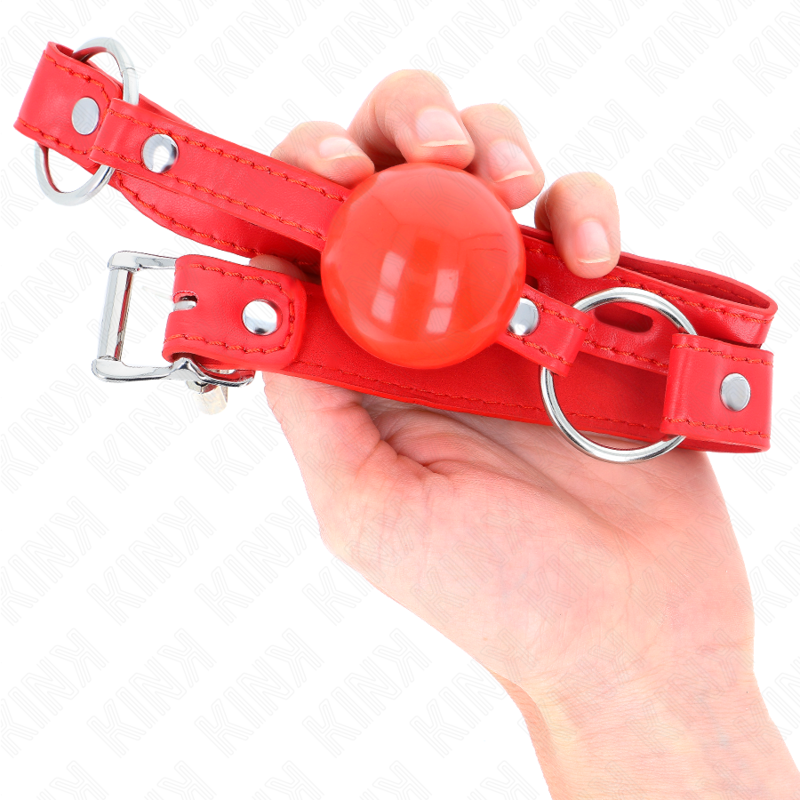 KINK – TPE Ball 4 cm Knebel mit rotem Schloss 60 x 2 cm