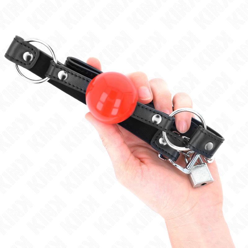 KINK – Ball 4 cm Knebel mit Schloss roter Ball schwarzer Gurt 60 x 2 cm
