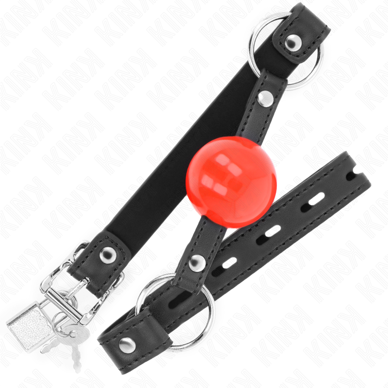 KINK – Ball 4 cm Knebel mit Schloss roter Ball schwarzer Gurt 60 x 2 cm