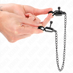 KINK – Flache Ketten-Nippelklammern schwarz 30 cm
