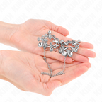KINK – Metallische Blumen-Nippelklammern mit Kette
