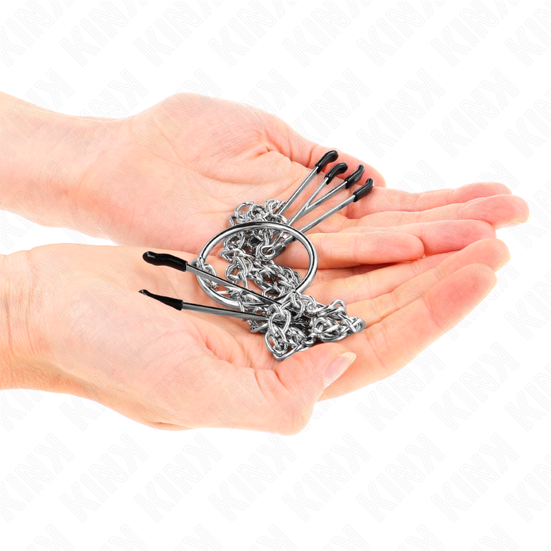 KINK – Dreifach Nippel- und Klitorisklammern mit Kette Modell 1