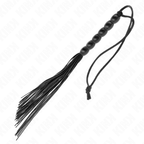 KINK – Mini-Silikonpeitsche mit 6 schwarzen Perlen 26 cm