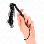 KINK – Mini-Silikonpeitsche mit 6 schwarzen Perlen 26 cm