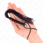 KINK – Mini-Silikonpeitsche mit 6 schwarzen Perlen 26 cm