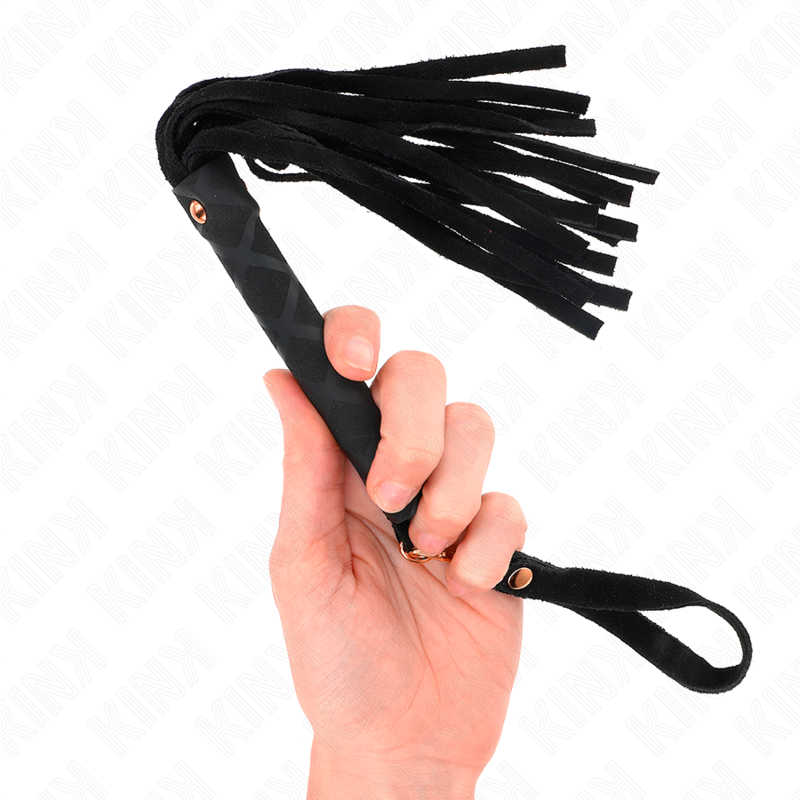 KINK – Schwarze Wildleder-Mini-Peitsche 30 cm