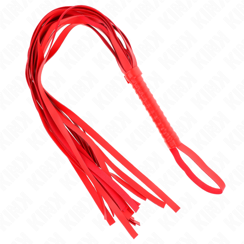 KINK – Rote Peitsche mit kurzem Griff und langem Schwanz 70 cm
