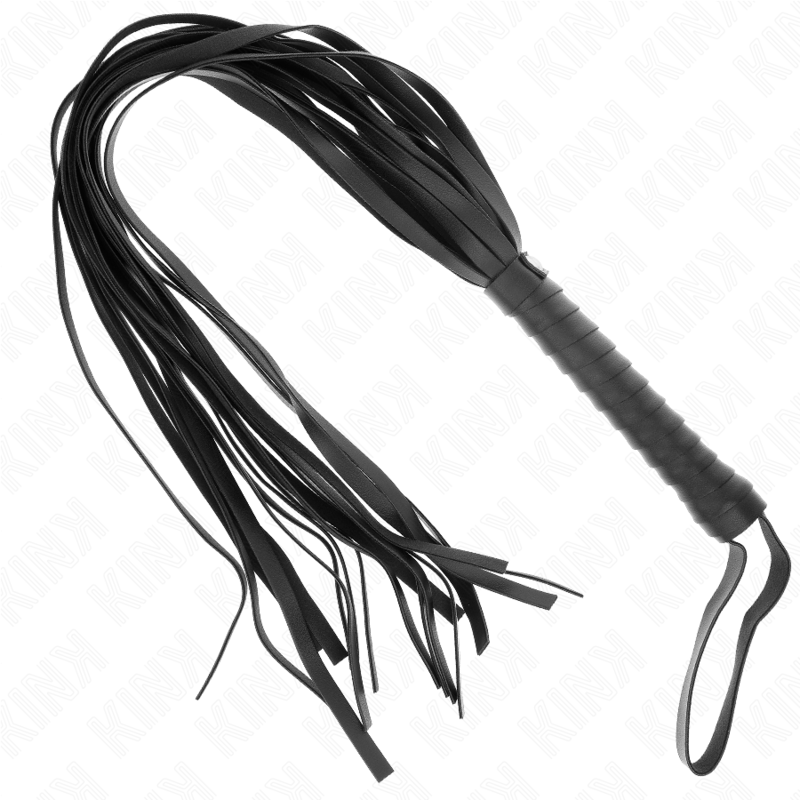 KINK – Schwarze Peitsche mit kurzem Griff und langem Schwanz 70 cm