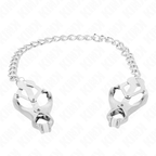 KINK – Japanische Kleeblatt-Nippelklammern mit Kette silber 30 cm