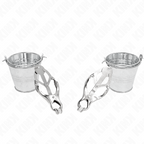 KINK – Japanische Kleeblatt-Nippelklammern mit Eimer silber