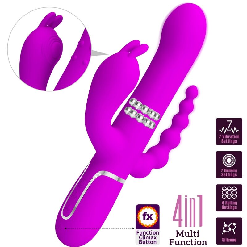 PRETTY LOVE - Cammy Triple Vibrator Multifunktion 4-in-1 Rosa
