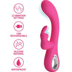 PRETTY LOVE - Novak Rabbit Vibrator, 12 Vibrationsmodi, Rosa
