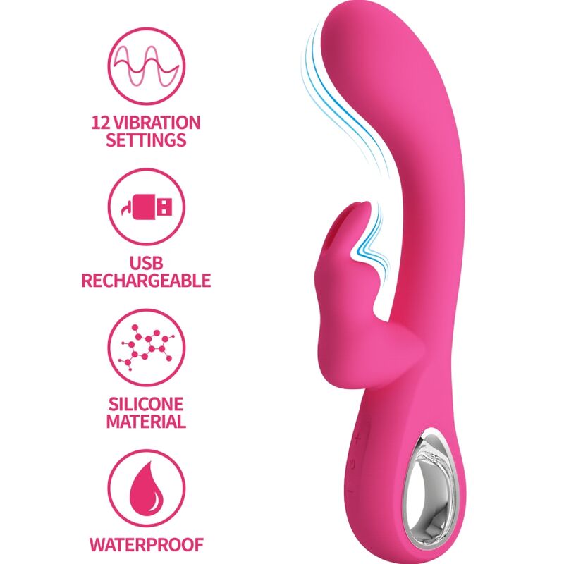 PRETTY LOVE - Novak Rabbit Vibrator, 12 Vibrationsmodi, Rosa