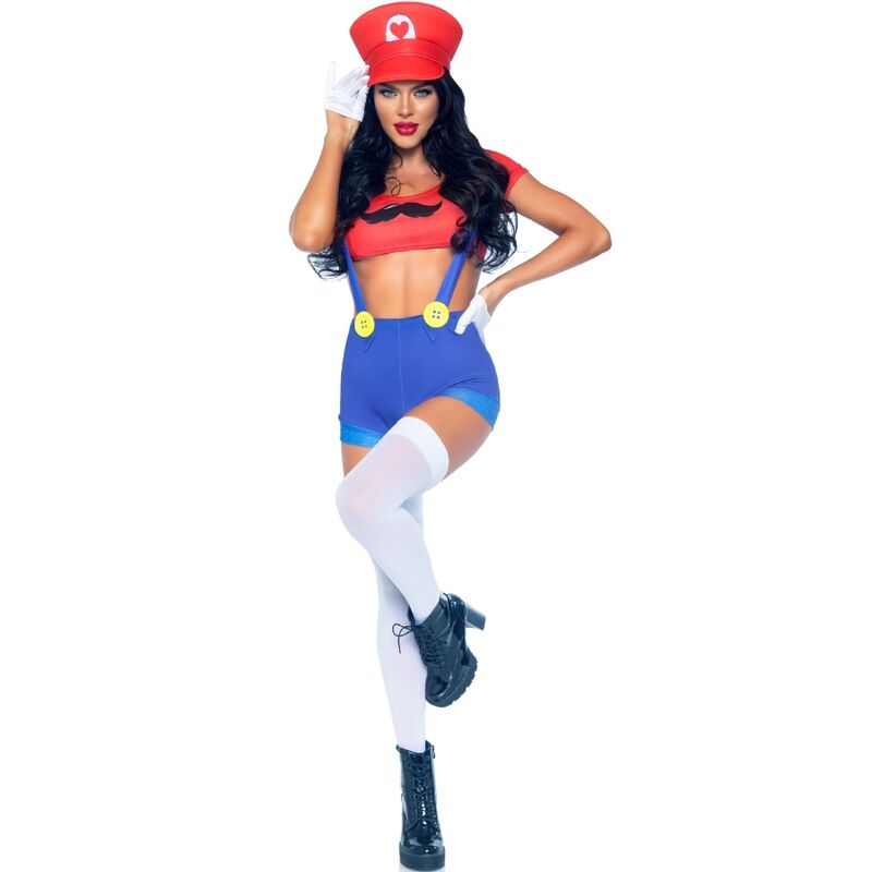 LEG AVENUE Sexy Kostüm Mario Bros Rot/Blau M