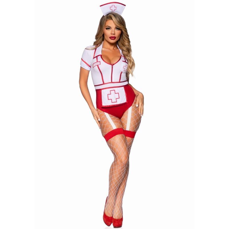 LEG AVENUE Sexy Krankenschwesterkostüm Rot/Weiß M