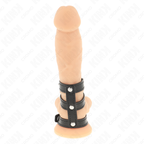 KINK - DREIFACH LEDER PENISRING MIT DRUCKVERSCHLUSS