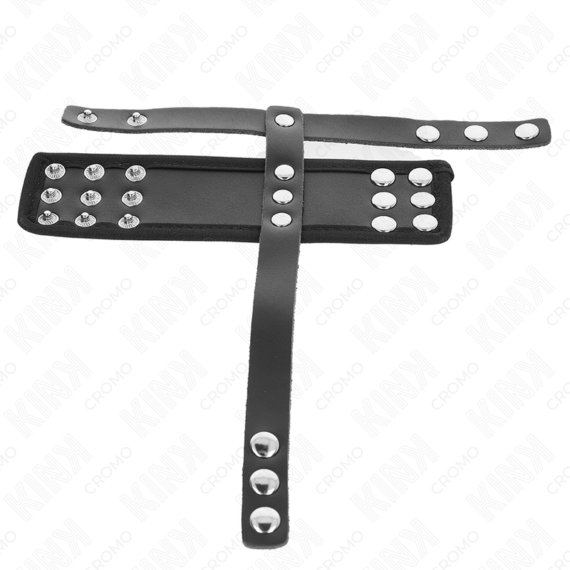 KINK – Leder-Penisring mit verstellbarem beschichtetem Schritttrenner-Gurt