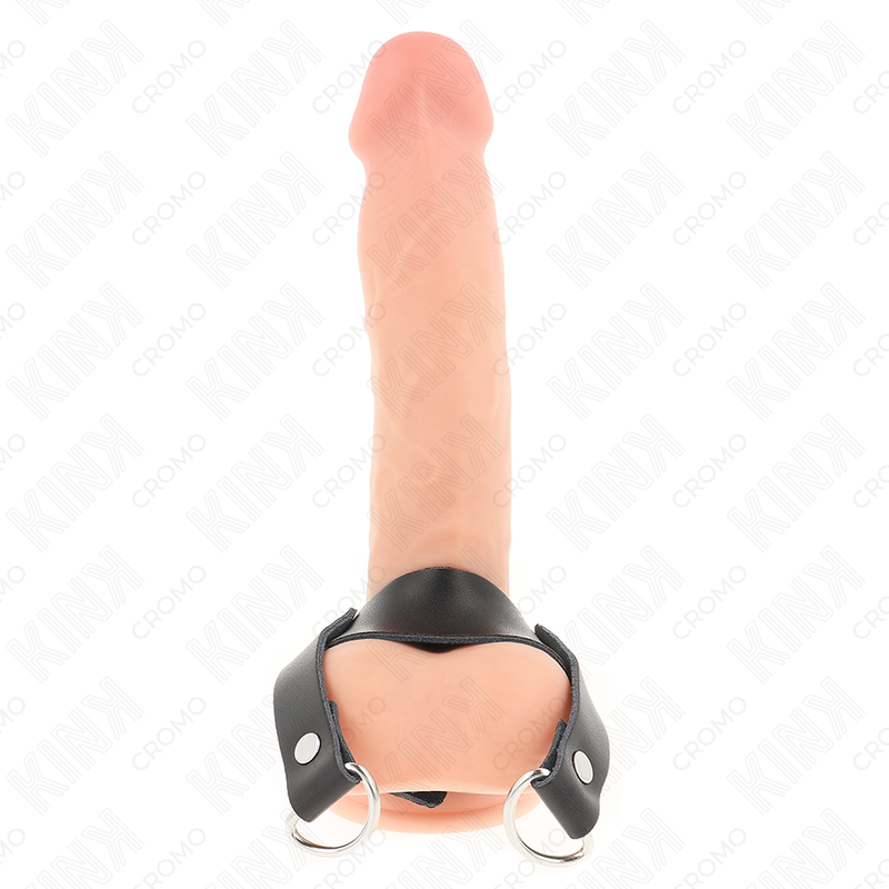 KINK – Leder-Penisring mit D-Ringen, 18,5 × 3,3 cm