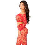 LEG AVENUE – Crop Top + Strümpfe One Size (Einheitsgröße)