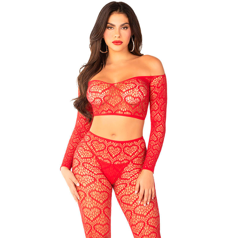 LEG AVENUE – Crop Top + Strümpfe One Size (Einheitsgröße)