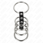KINK - 5 PENISRINGE 3,7 CM BIS 5 CM METALL DURCH LEDER VERBUNDEN